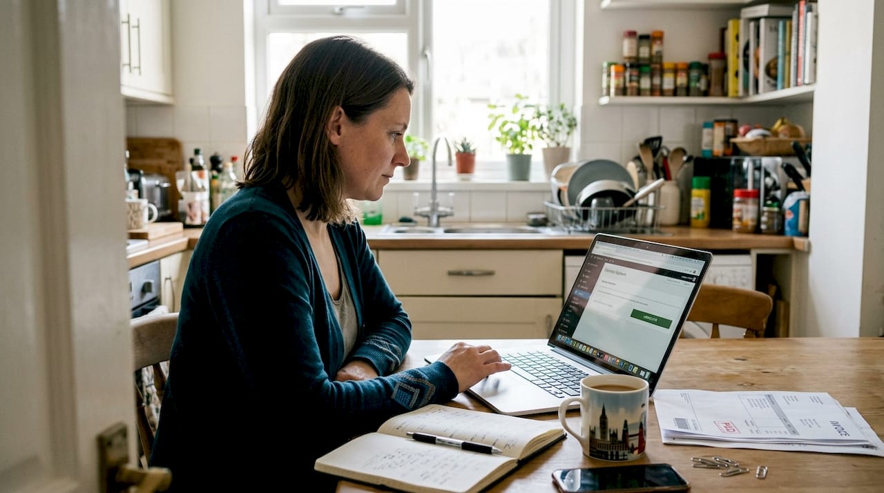 Small business owner managing digital marketing at home