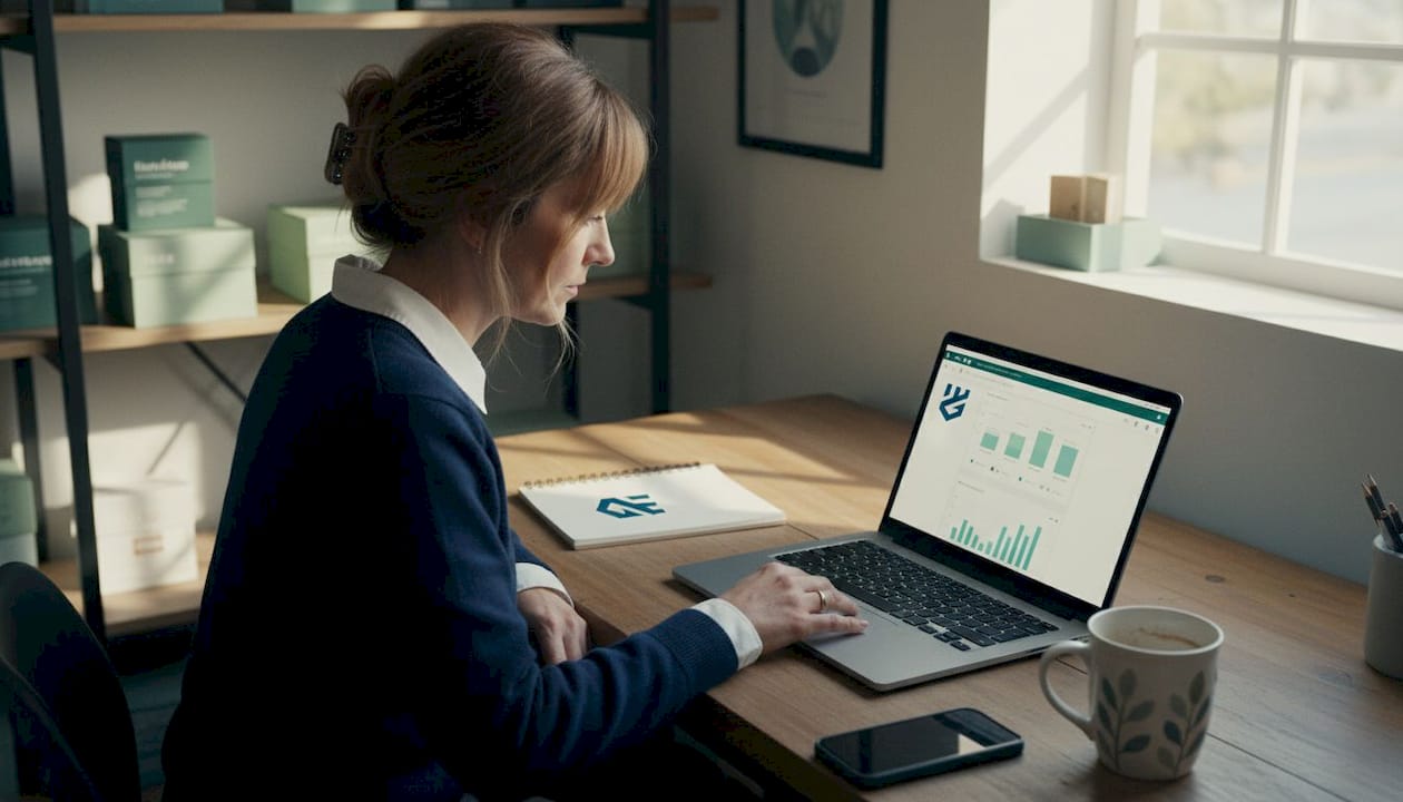 Business owner checking website SEO data